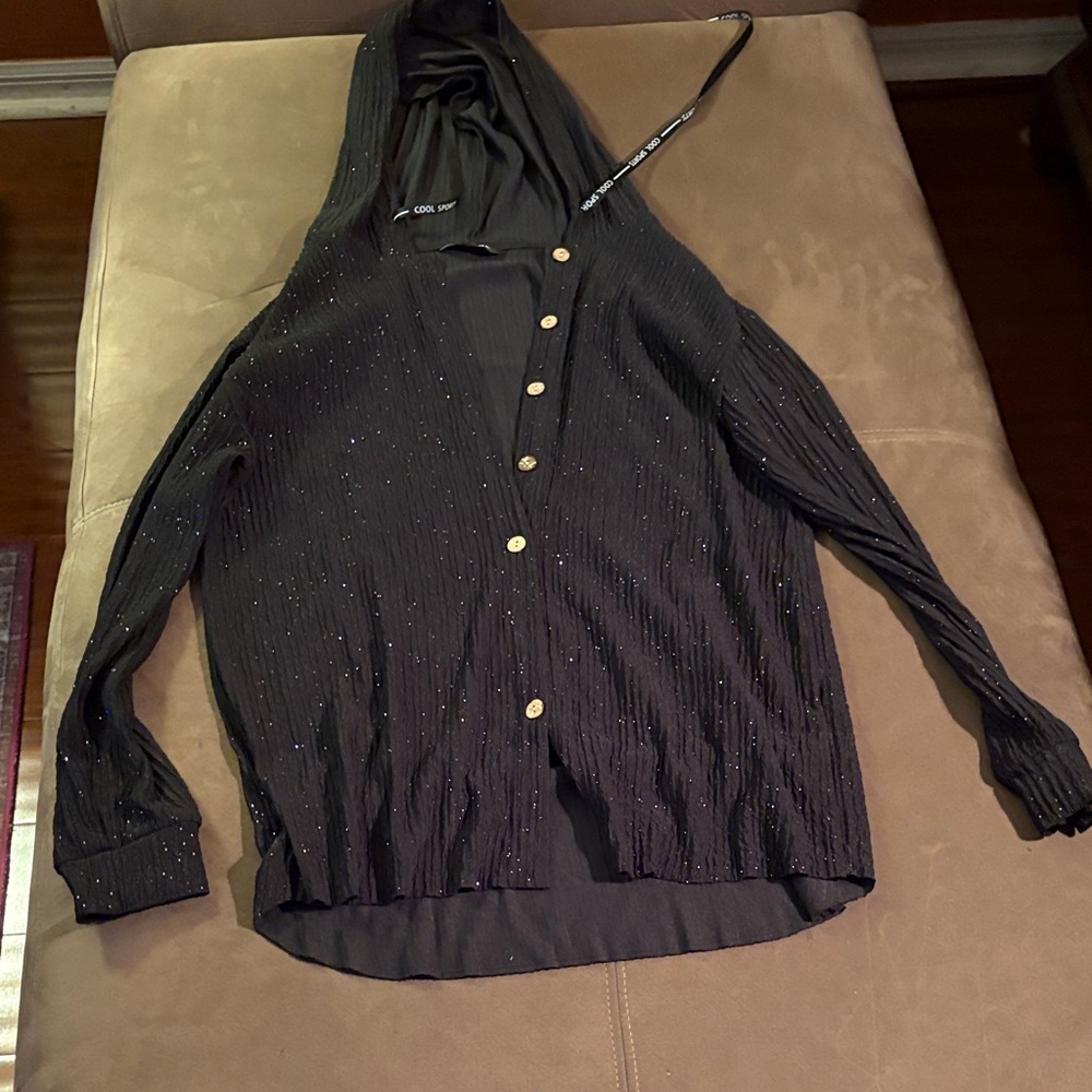 Black glitter pantsuit